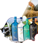 Prodalcom Story - Four bottles of Voronskaya vodka with a scenic background